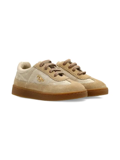 Fendi Kids panelled lace-up sneakers