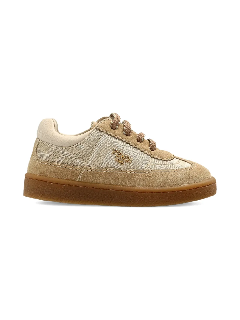 Fendi Kids panelled lace-up sneakers - Beige