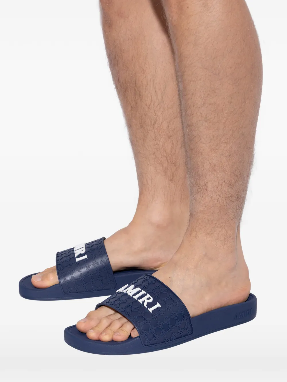 AMIRI pattern logo-detail slides Blauw