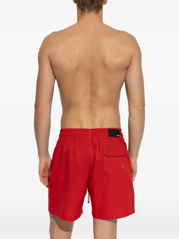 AMIRI Logo Drawstring Swim Shorts | Red | FARFETCH
