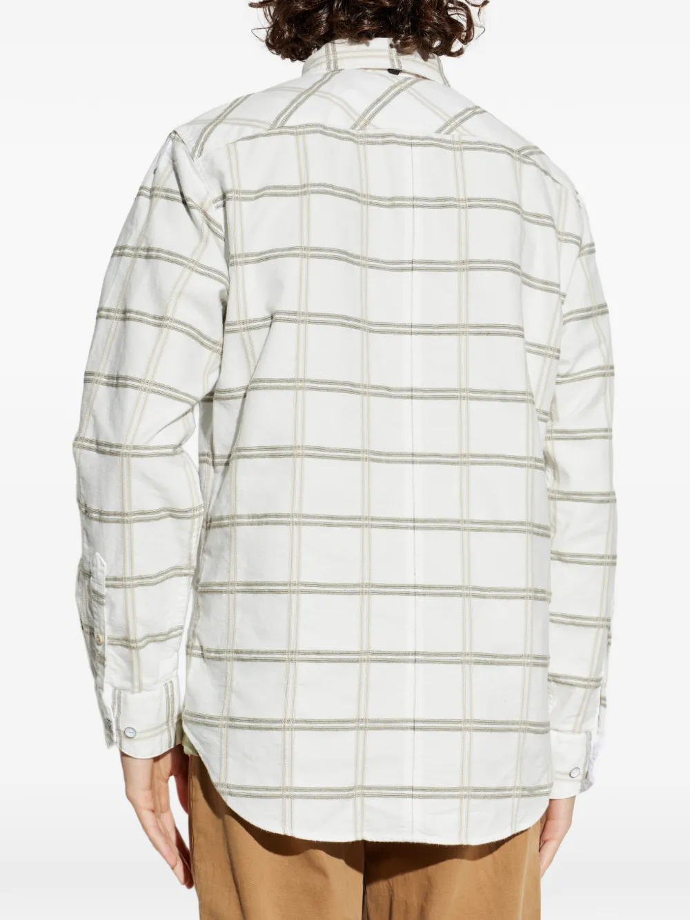 Plaid-Pattern Button-Fastening Shirt