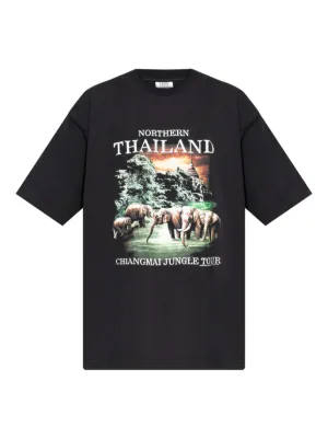 VETEMENTS Eiffel Tower-print T-shirt | Black | FARFETCH