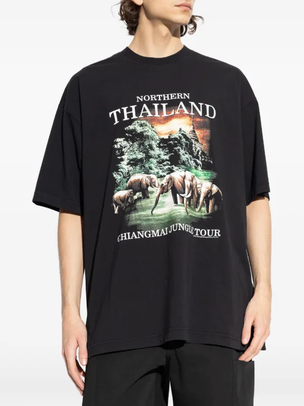 VETEMENTS Northern Thailand Chiangmai Jungle Tour T-shirt | Black