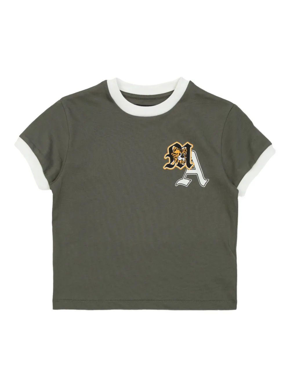 AMIRI KIDS ringer tiger graphic T-shirt - Verde