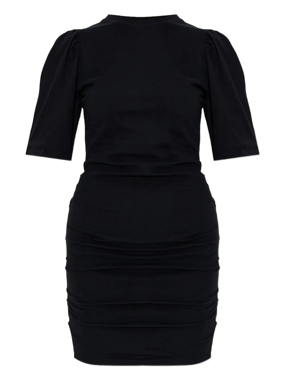 ISABEL MARANT Mylda puff-sleeve gathered mini dress - Nero