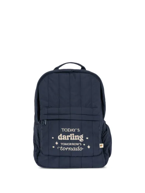 Konges Sløjd quilted-design lettering-embroidered backpack