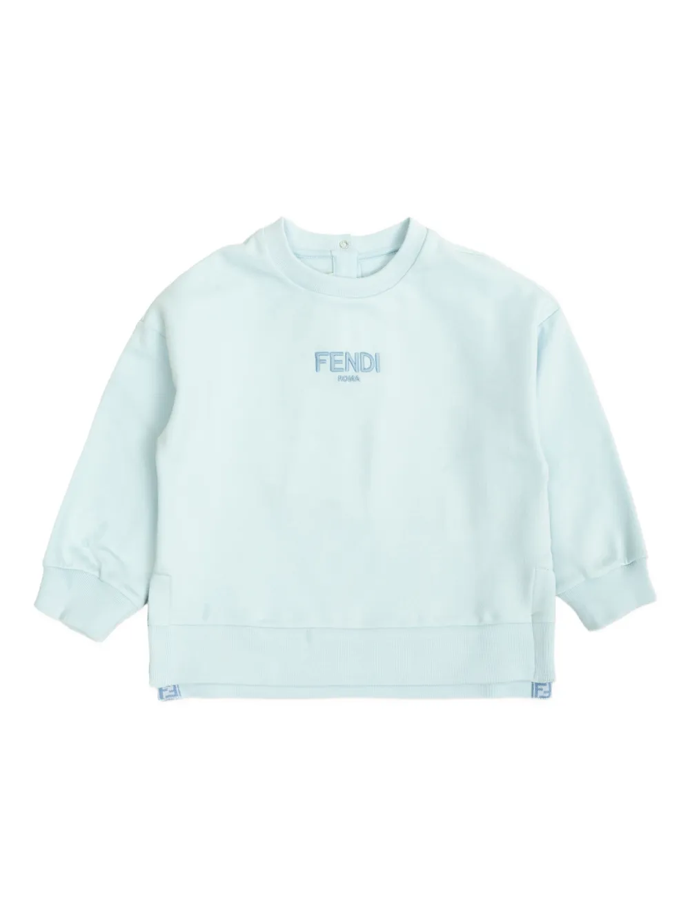 Fendi Kids logo embroidered sweater - Blu