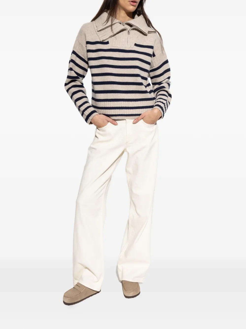 rag & bone striped zipped sweater | Jumpers | Image 2