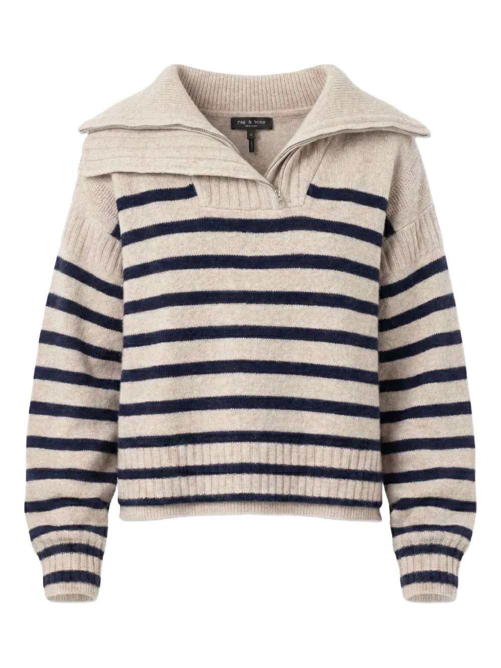 rag & bone striped zipped sweater | Neutrals | Image 1