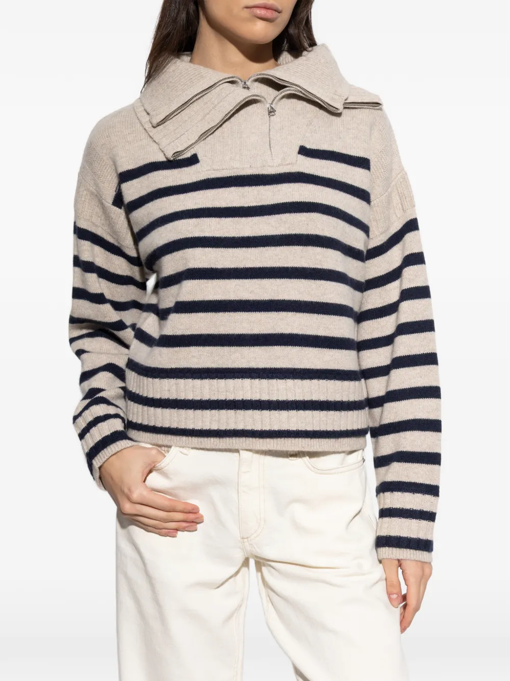  Rag & Bone Maglione A Righe Con Zip - Toni Neutri 