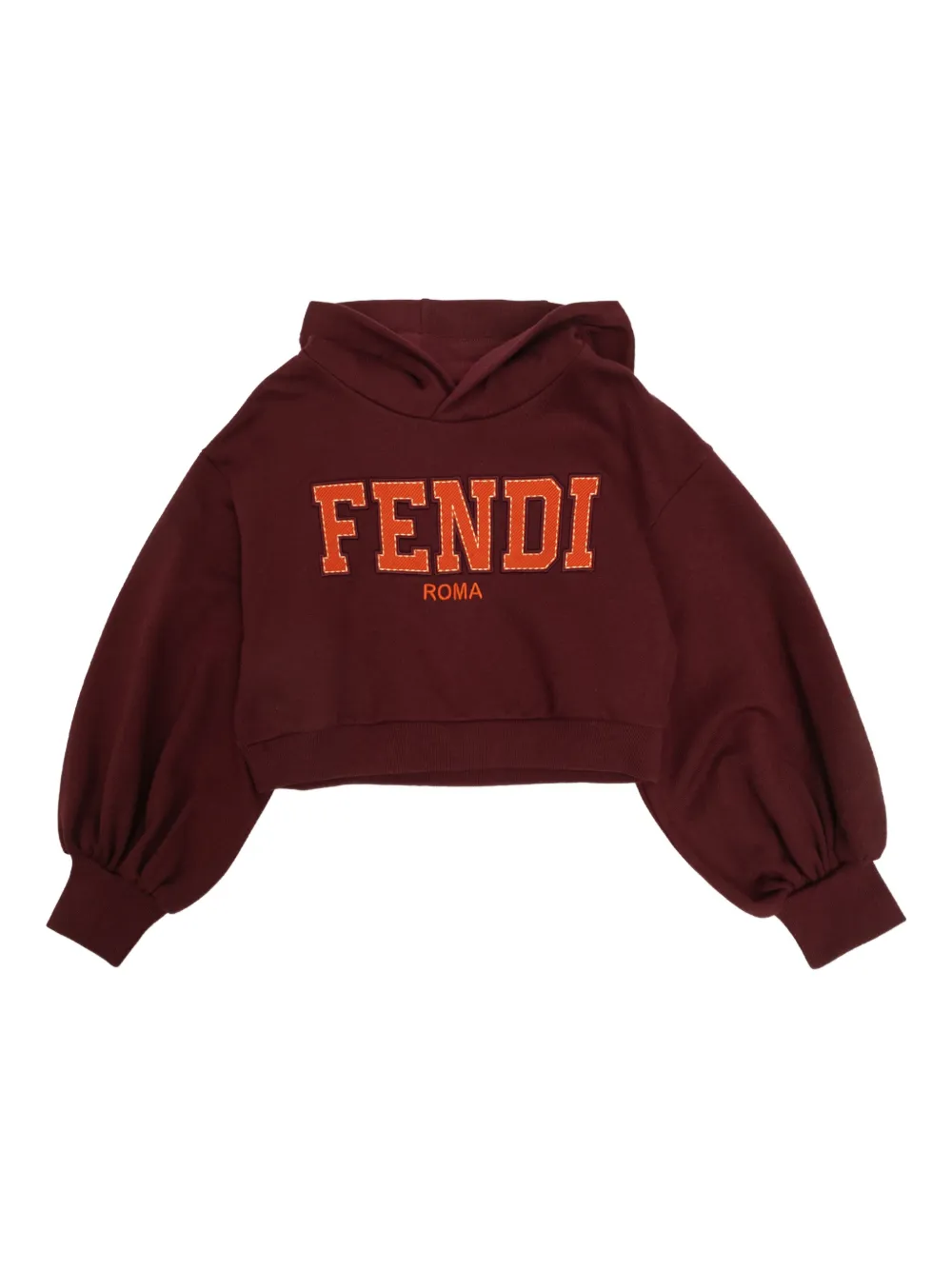 Fendi Kids long-sleeve balloon-sleeve hoodie - Rosso