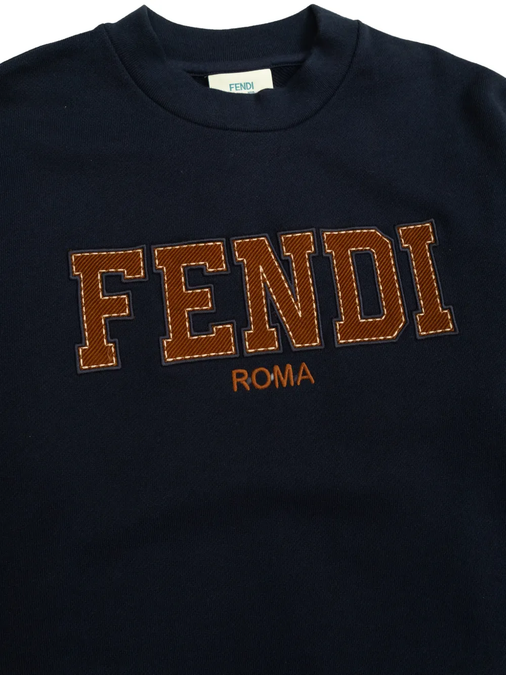 Fendi Kids Sweater met ronde hals Blauw