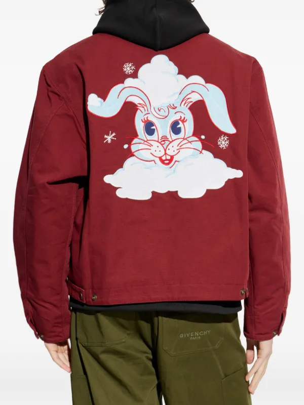 Kenzo embroidered-logo corduroy-collar Jacket | Red | FARFETCH ZA