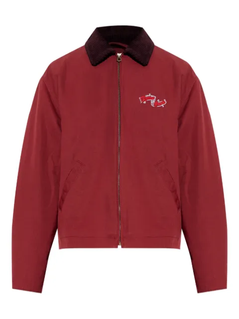 Kenzo embroidered-logo corduroy-collar jacket