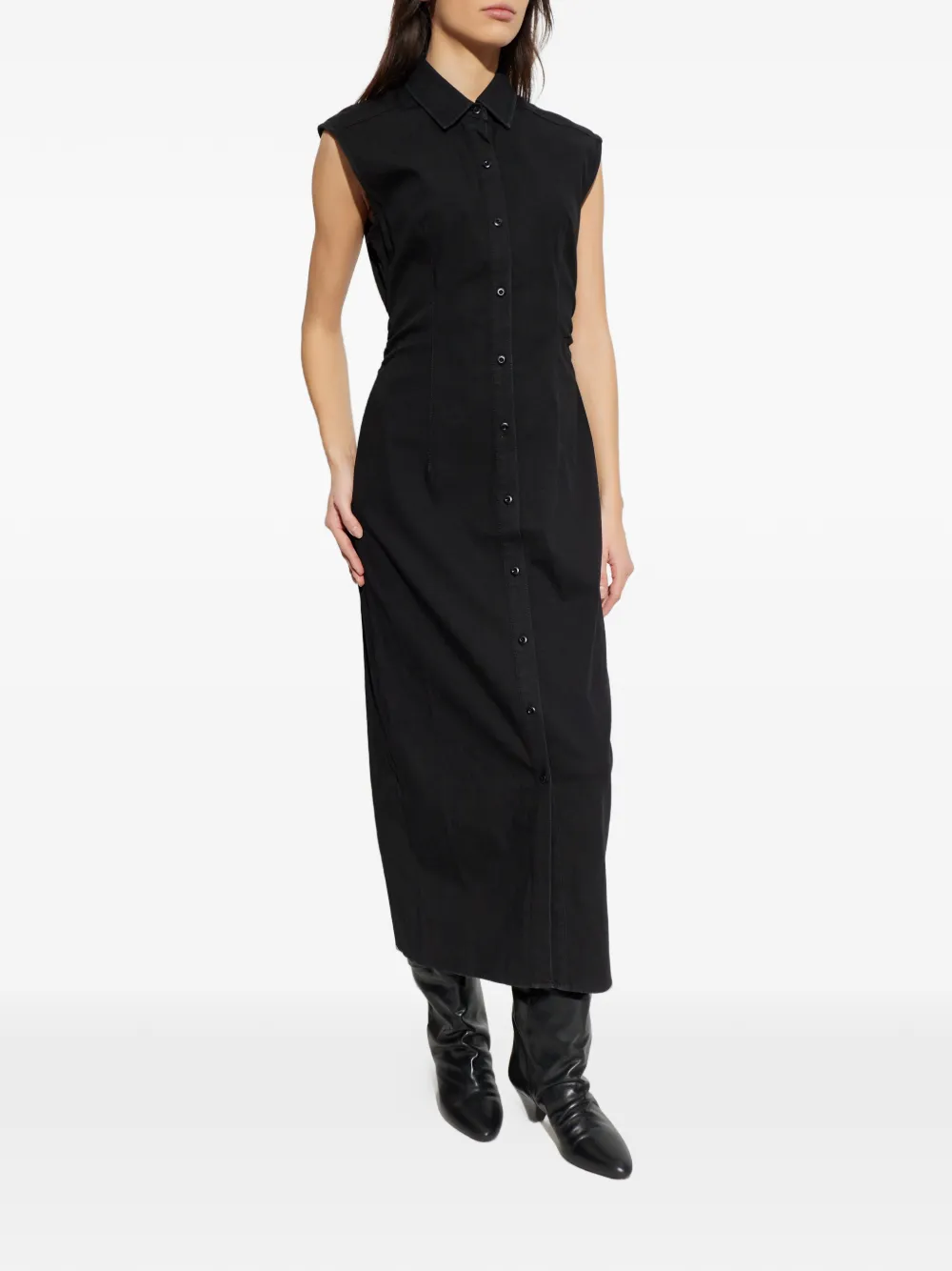  Rag & Bone Buttoned Shirt-style Midi Dress - Black 