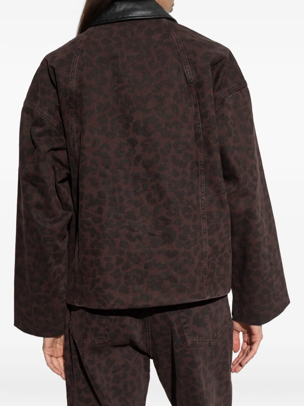 rag & bone Jack met luipaardprint en kraag Bruin
