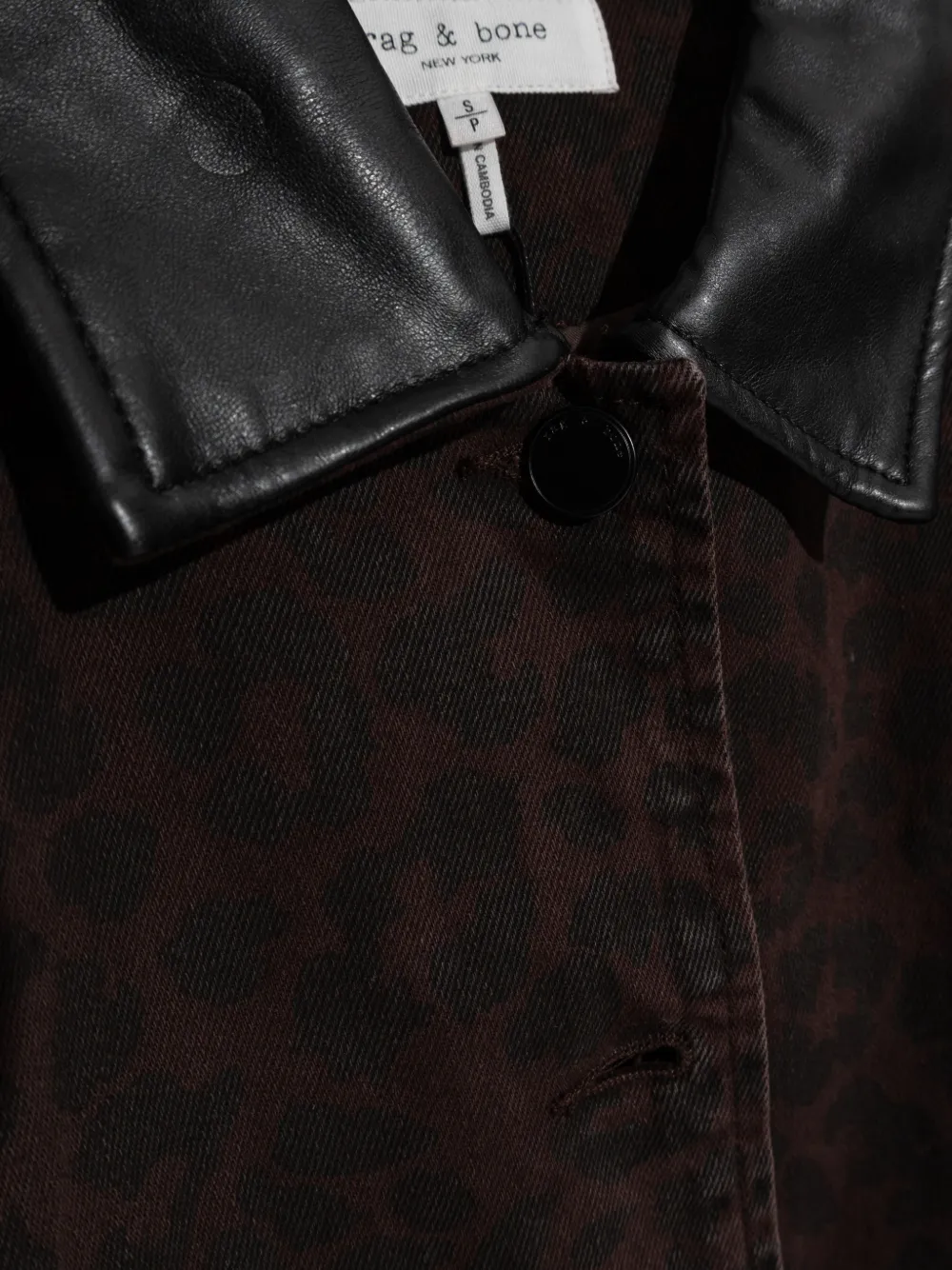 rag & bone Jack met luipaardprint en kraag Bruin