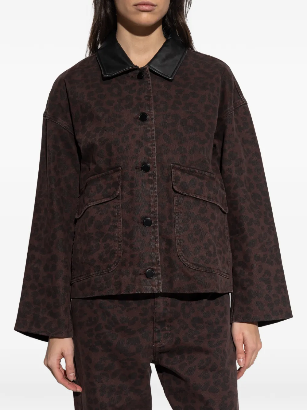  Rag & Bone Leopard-print Collar Jacket - Brown 