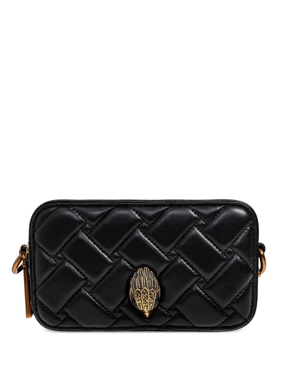 Kurt Geiger London small Kensington quilted appliqué clutch bag - Black