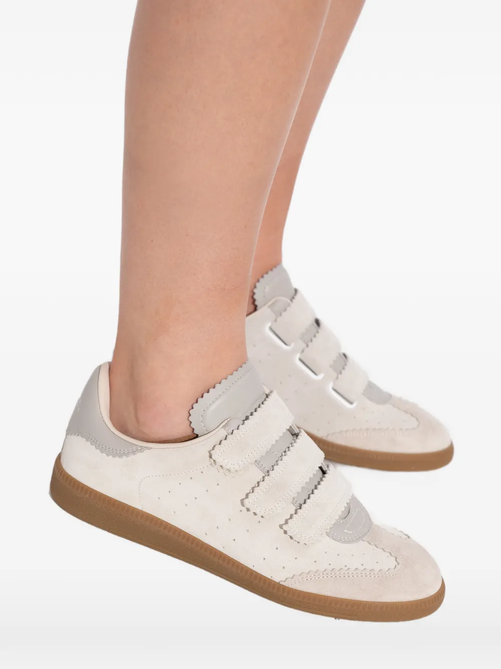 ISABEL MARANT Sneakers met gewelfde afwerking en bandje Beige