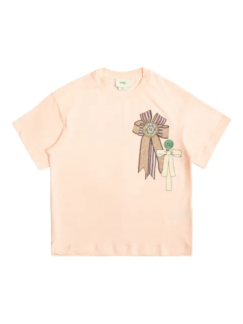 Fendi Kids ribbon graphic T-shirt
