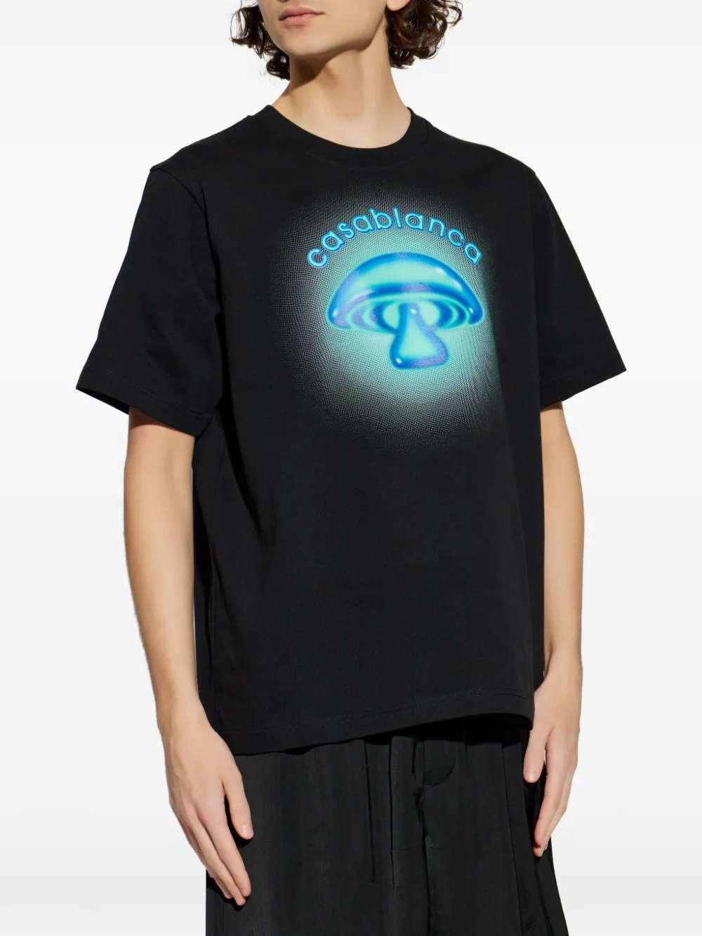 Casablanca Airbrush Mushroom T-shirt Zwart