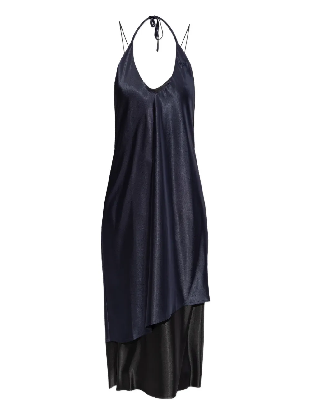 VETEMENTS asymmetric halterneck midi dress - Blu
