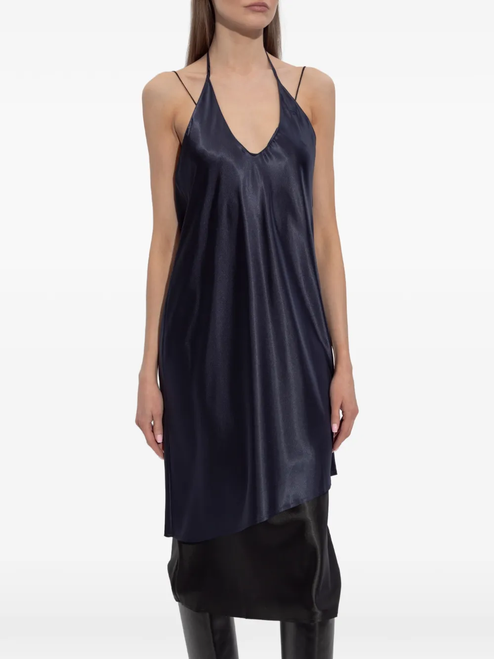  Vetements Asymmetric Halterneck Midi Dress - Blue 