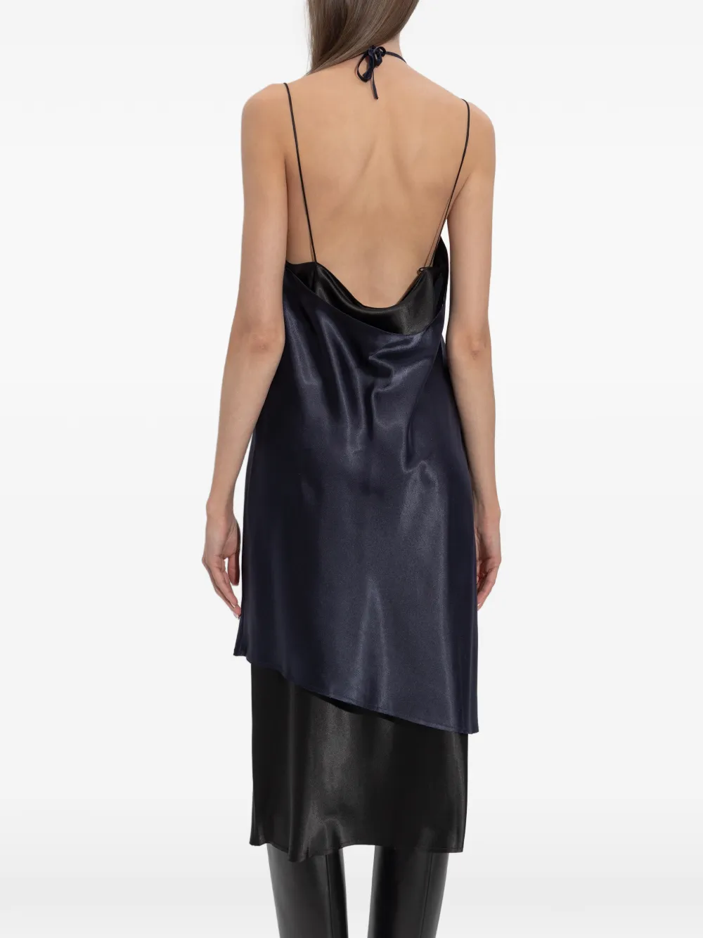 VETEMENTS Asymmetrische halterjurk Blauw