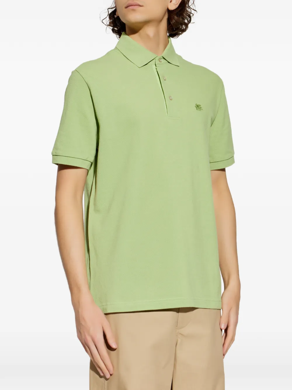 ETRO logo-embroidered polo shirt - Groen