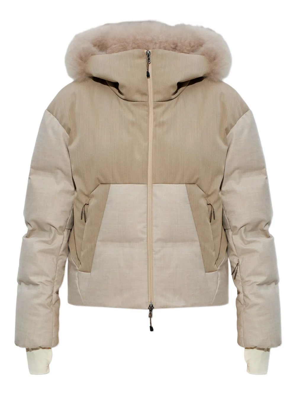 Sease Fur-trimmed Hooded Jacket In Neutral