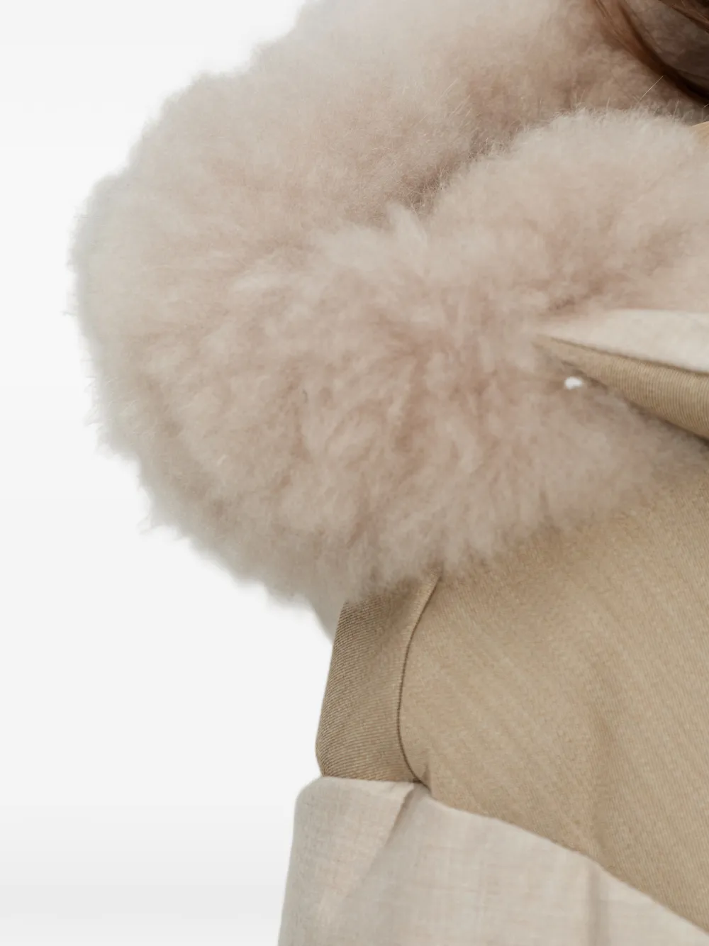 Sease Fur-trimmed Hooded Jacket in Neutrals, view 5