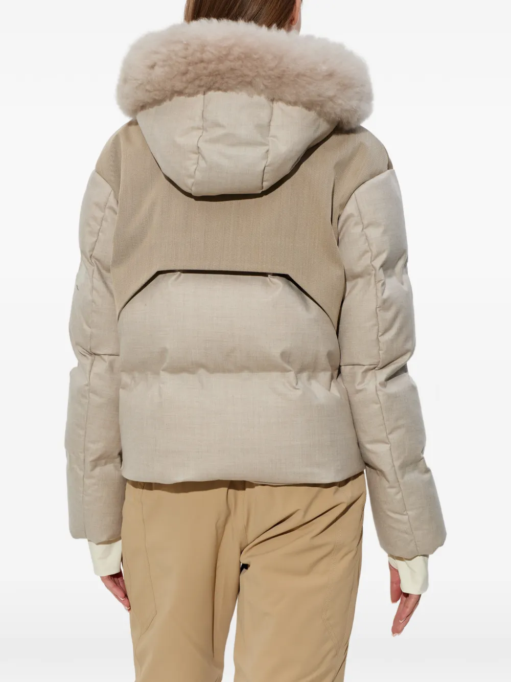 Sease Fur-trimmed Hooded Jacket in Neutrals, view 4