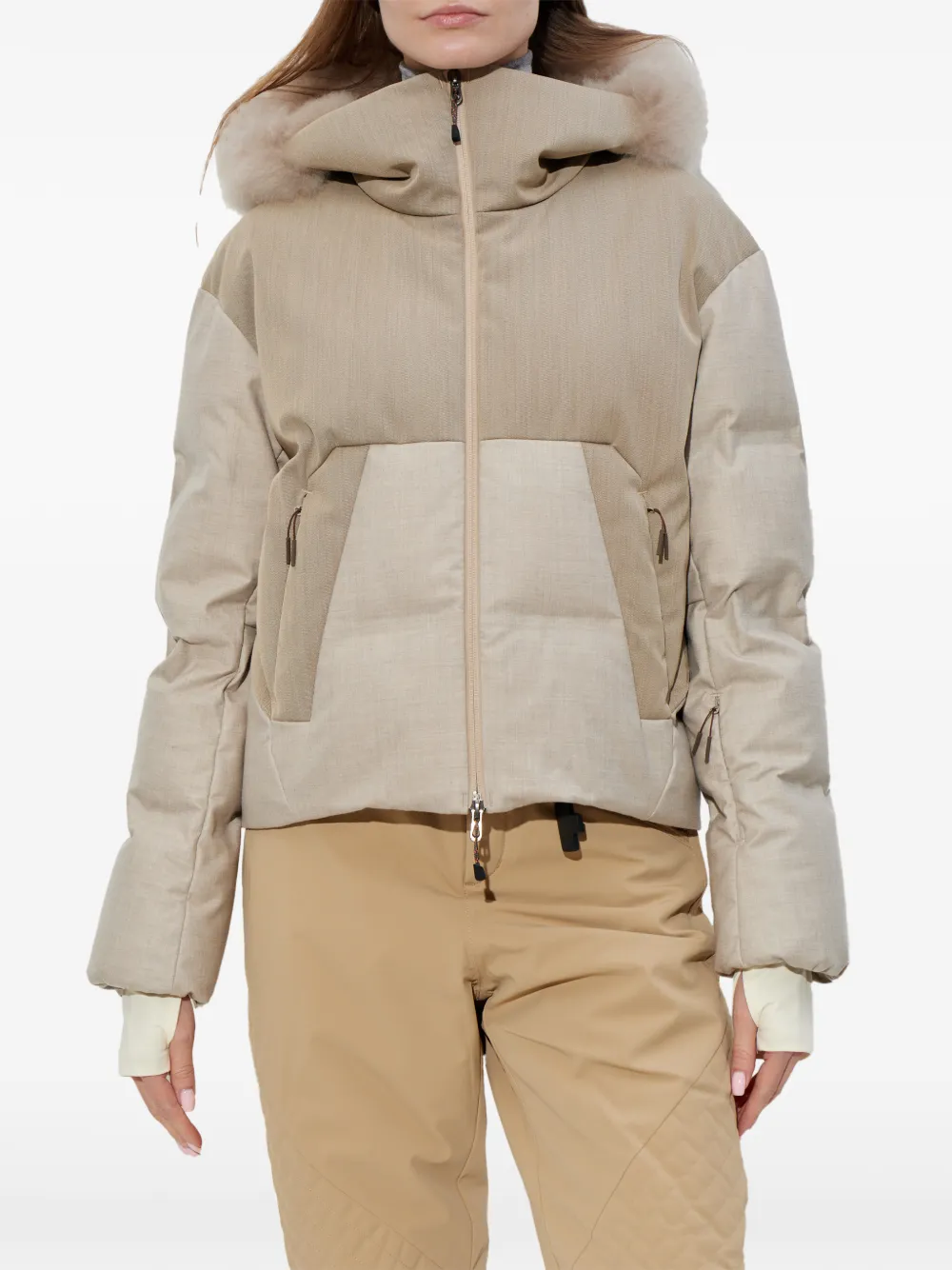  Sease Fur-trimmed Hooded Jacket - Neutrals 