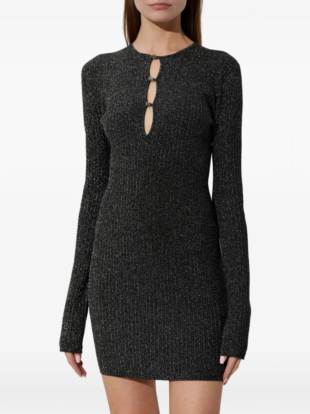  Amiri Keyhole Long-sleeve Mini Dress - Black 