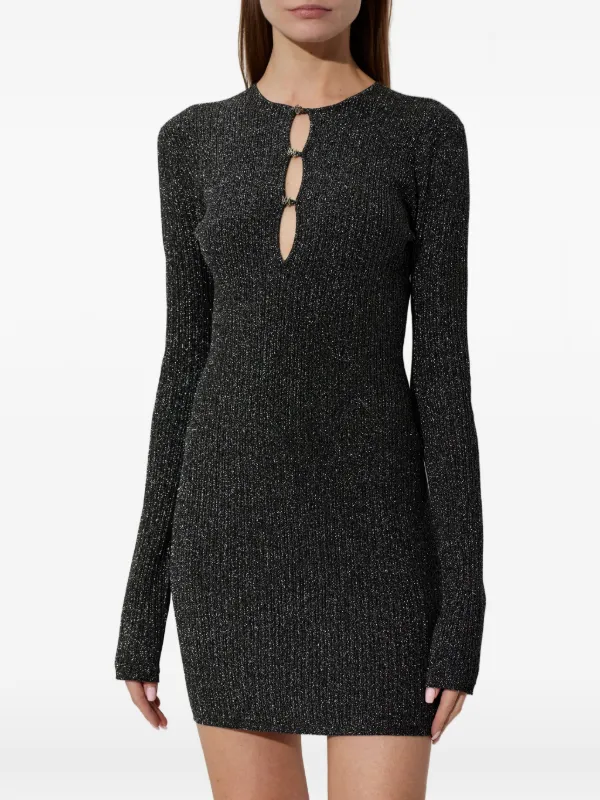 AMIRI Keyhole long-sleeve Mini Dress | Black | FARFETCH RO