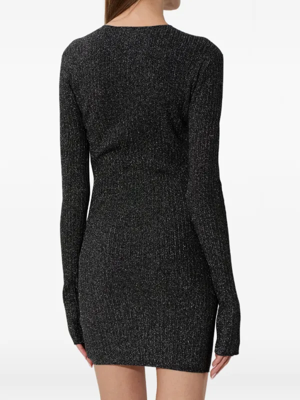 h&m long sleeve mini dress Ladies - Brown Draped Jersey Dress - Size: XS