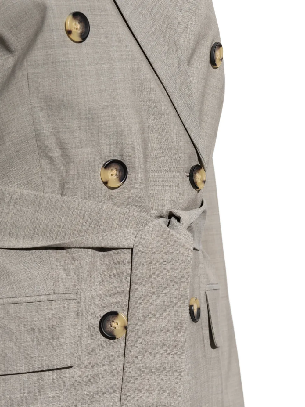 rag & bone Jack met dubbele rij knopen en ceintuur Beige