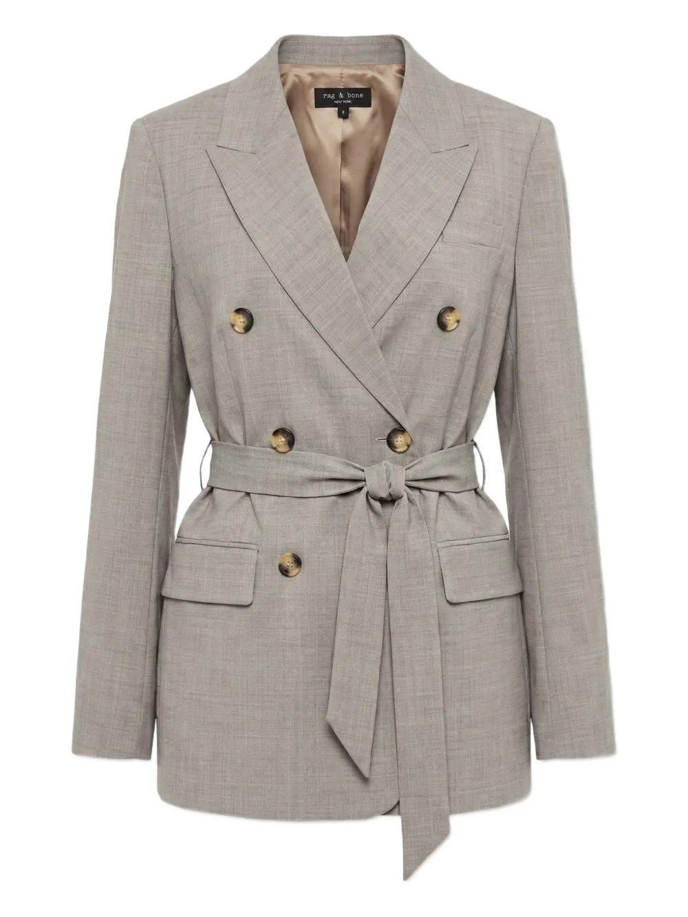 rag & bone double-breasted belted jacket | Neutrals | Image 1