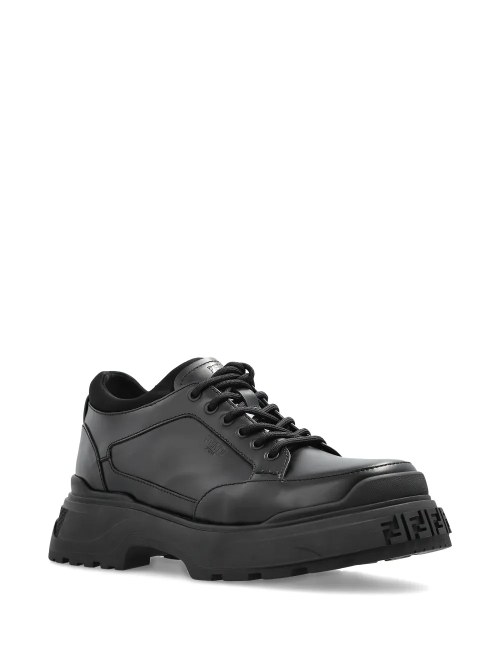 FENDI Derby schoenen met logo-reliëf Zwart