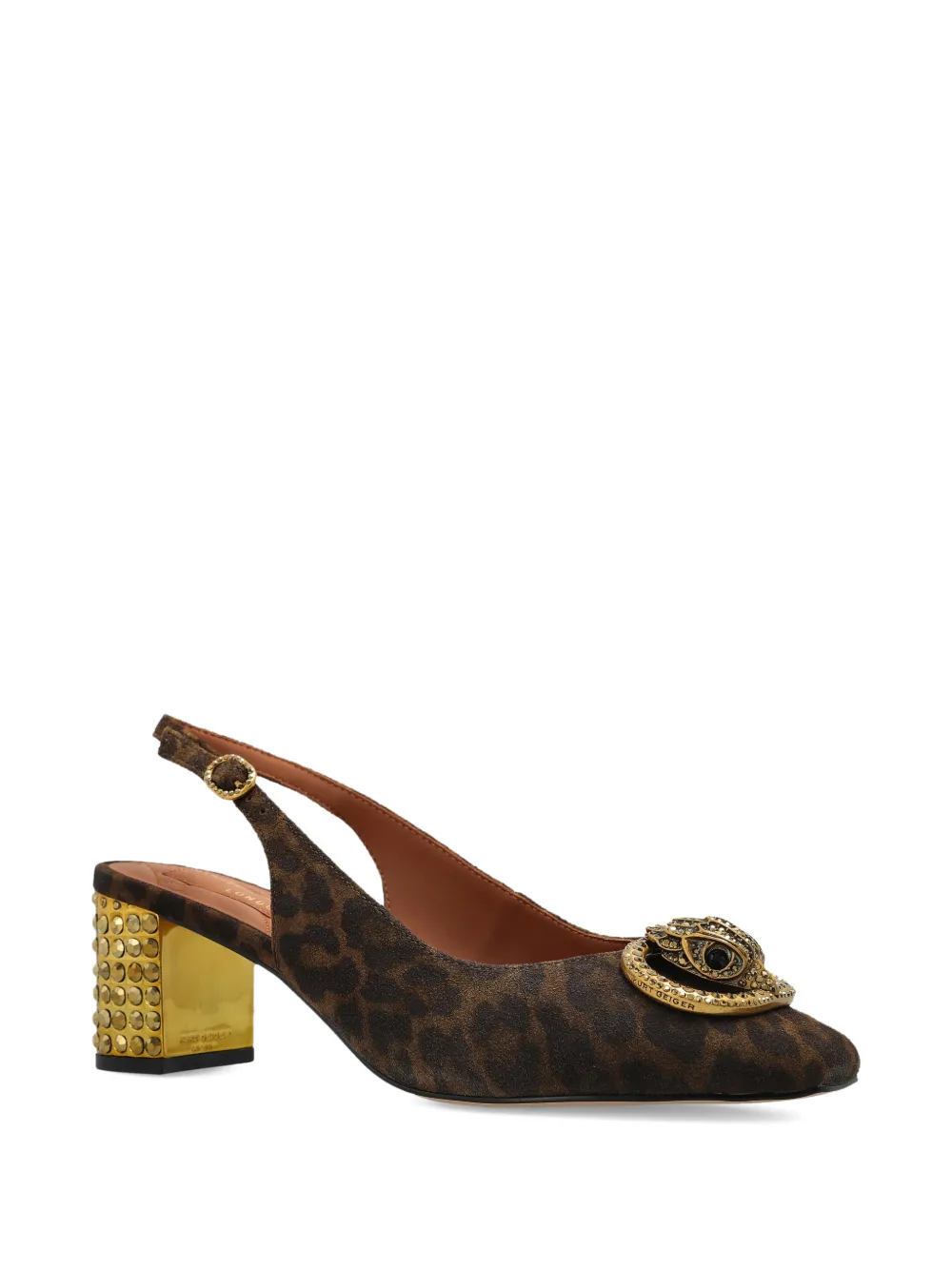 Kurt Geiger London Pumps verfraaid met blokhak Bruin