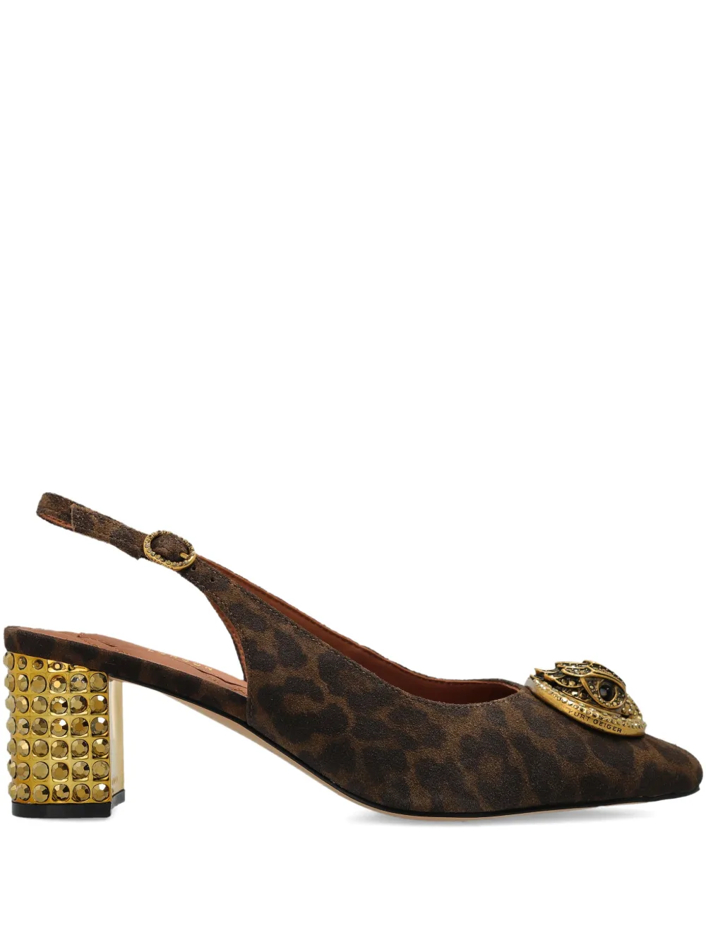 Kurt Geiger London embellished block heel pumps - Marrone