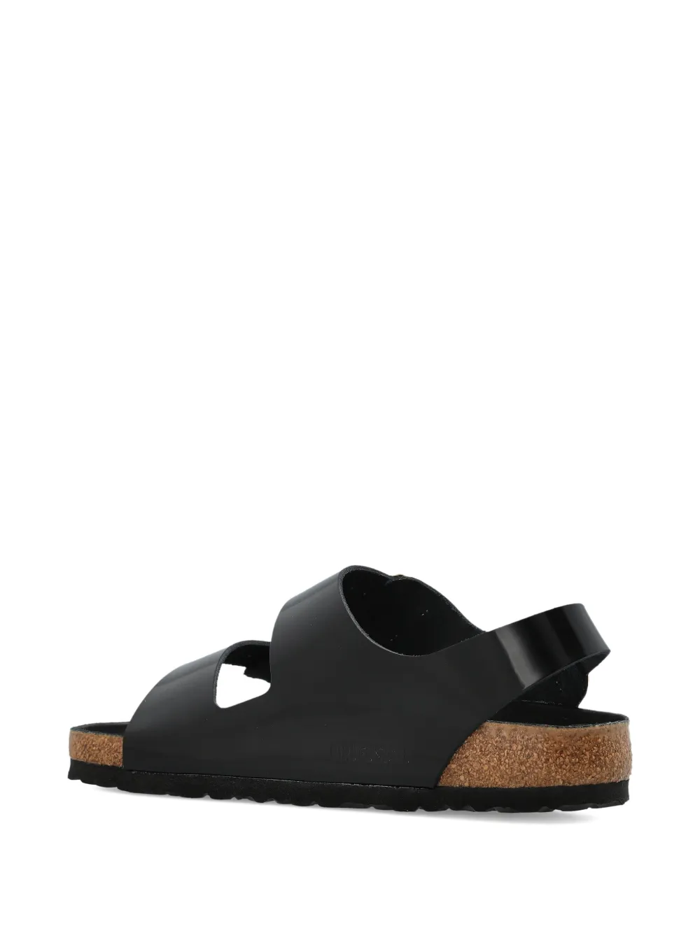 Birkenstock Milano leren sandalen met grote gesp Zwart