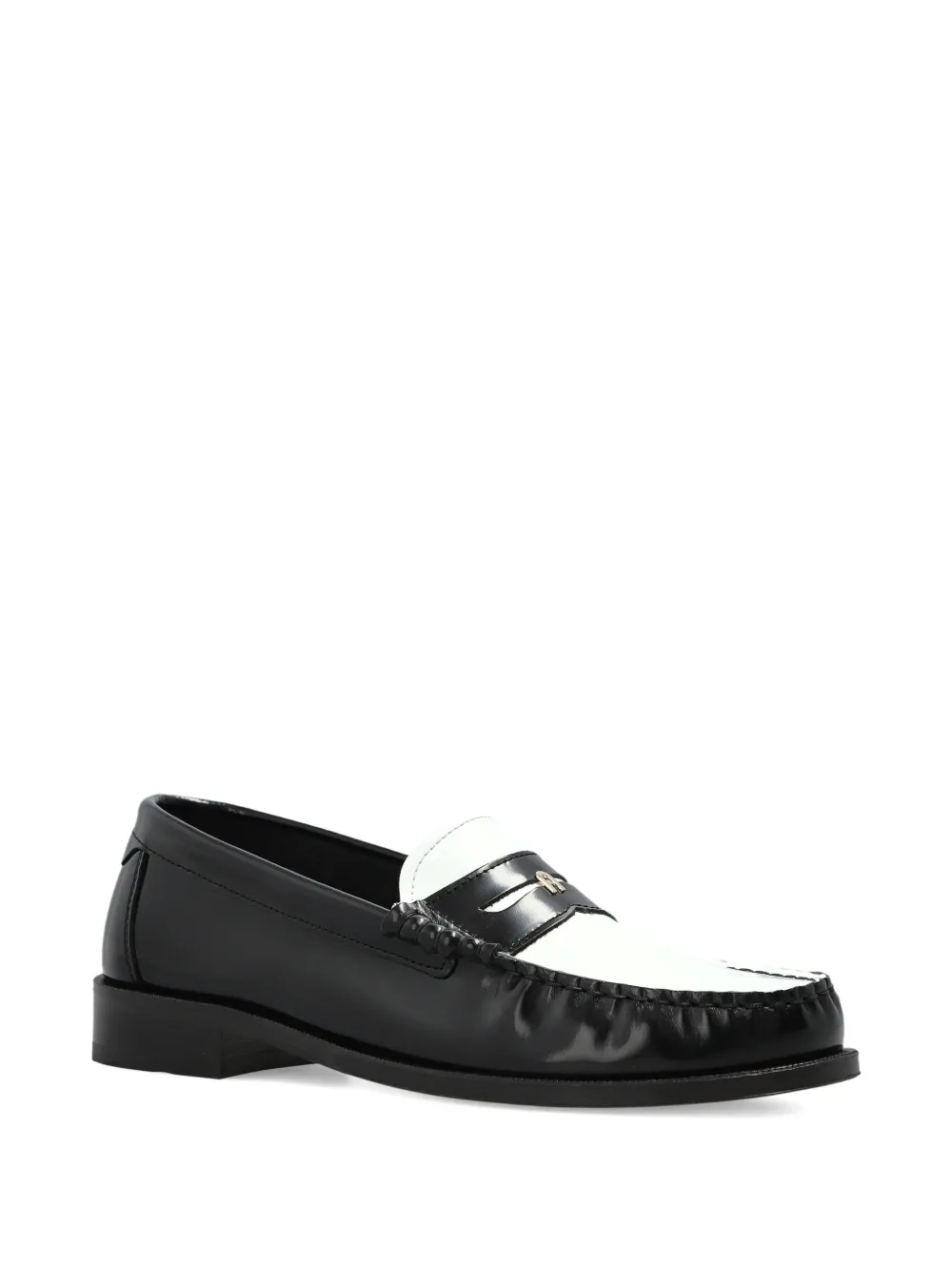 Furla colourblock leather loafers - Zwart