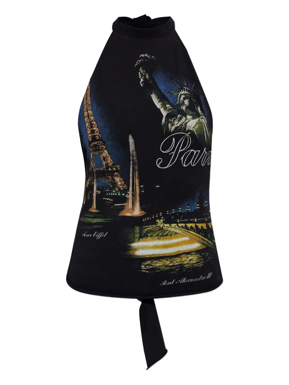 VETEMENTS graphic halter top - Nero