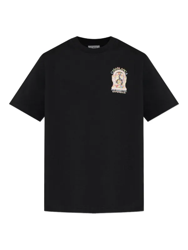 CASA BLANCA ブラック Tシャツ　Sサイズ Casablanca Camiseta Decote Careca Com Estampa Gráfica | Preto