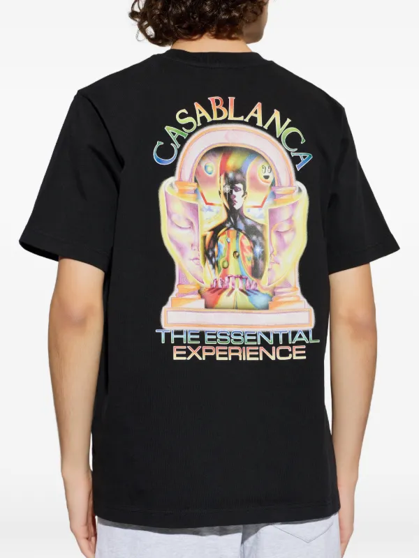 Casablanca graphic-print crew-neck T-shirt | Black | FARFETCH ZA