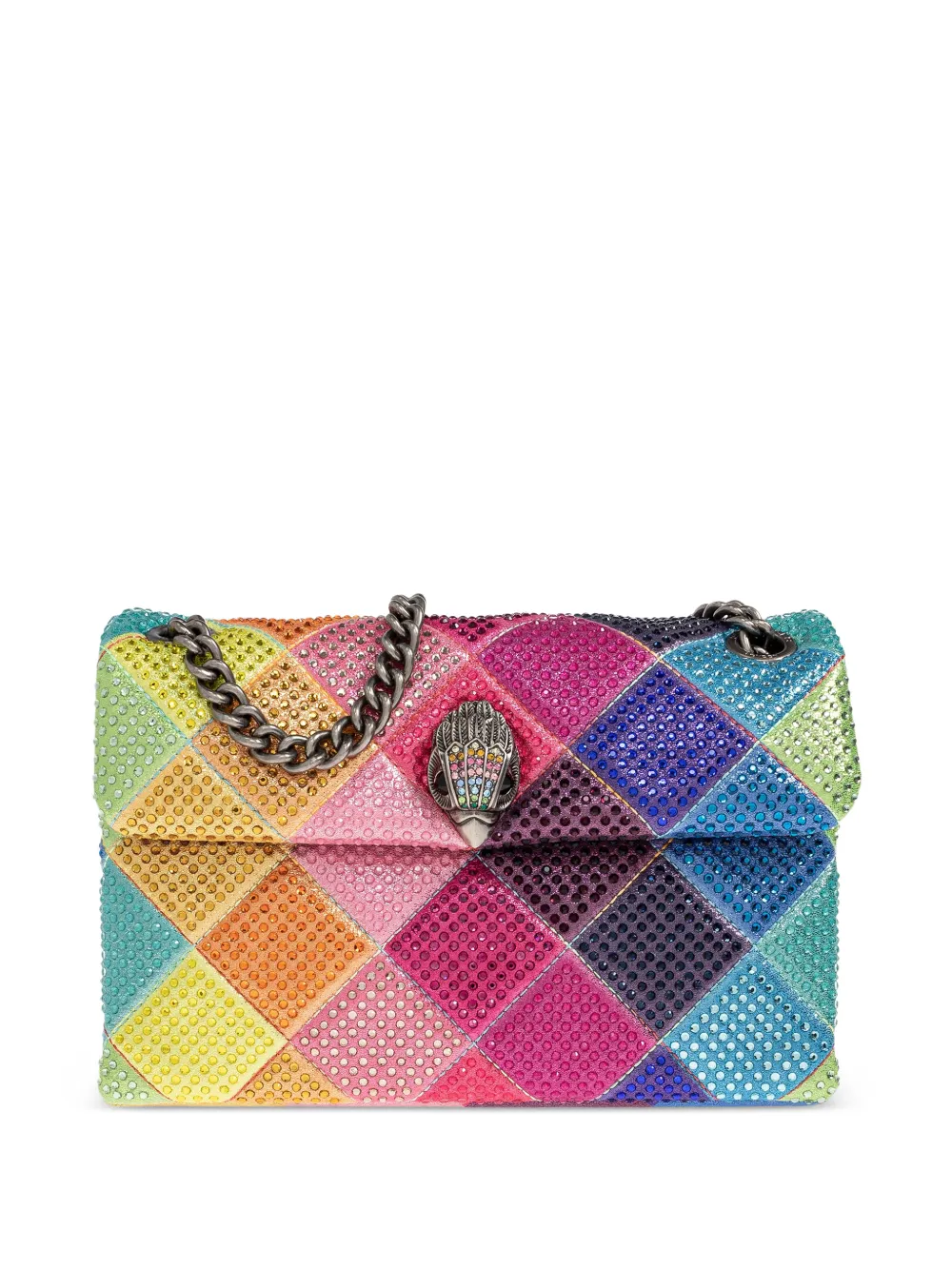 Kurt Geiger London medium Kensington crystal-embellished shoulder bag - Rosa