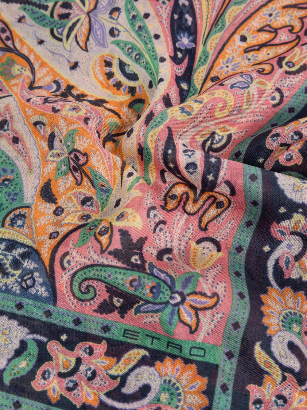 ETRO Sjaal met paisley-print Blauw