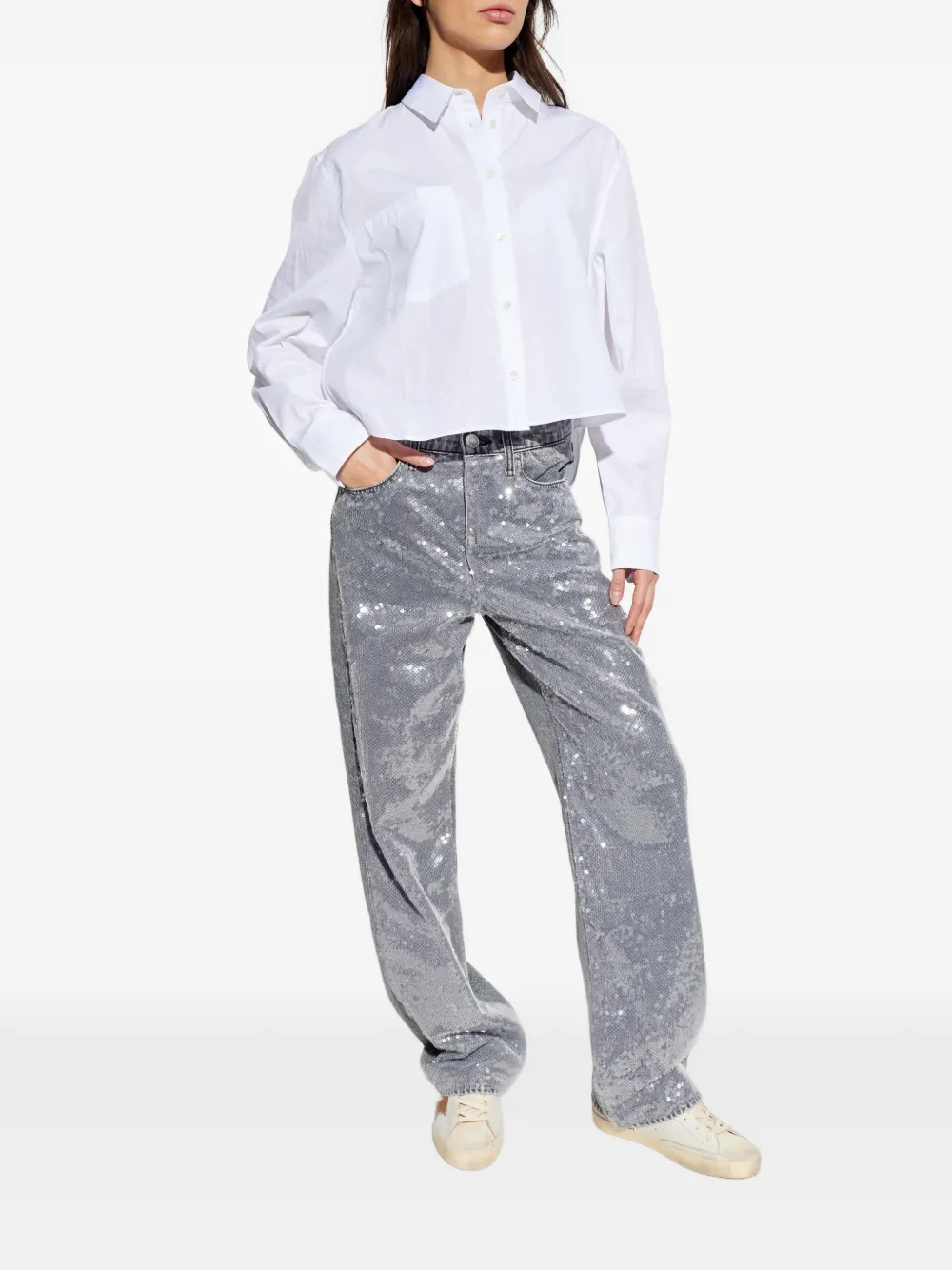 Rag & bone logo-patch denim jeans - Grijs